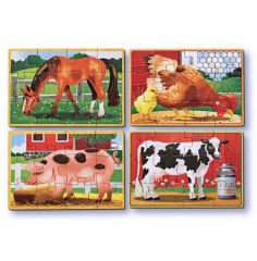 Ahşap 12x4 Yapboz Seti - Çiftlik Hayvanları