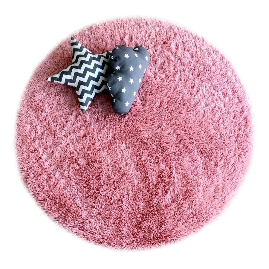 Dairesel Somon Peluş Halı