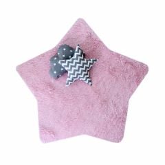 Pembe Yıldız Peluş Halı