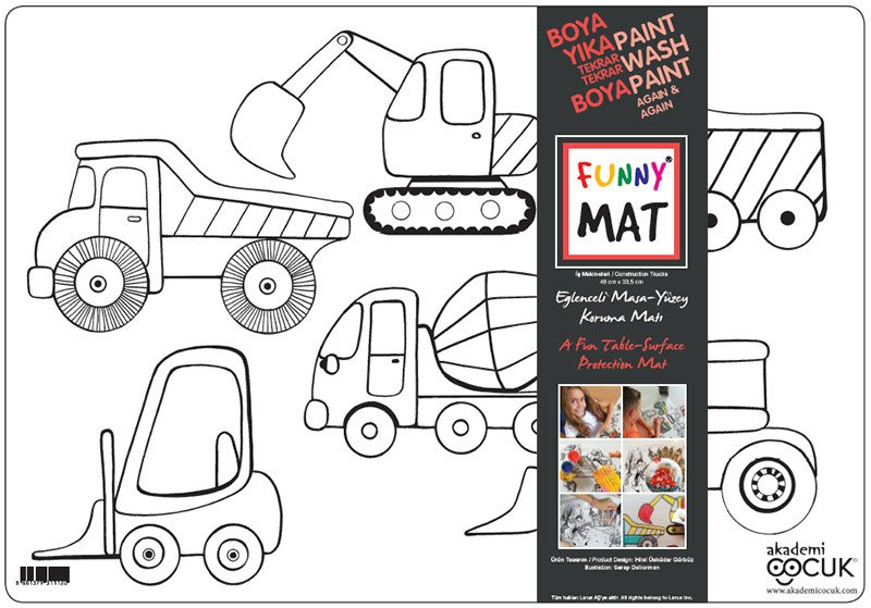 Funny Mat - İş Makineleri (33,5 x 48cm)