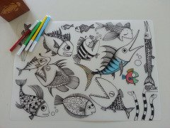 Funny Mat - Balık Sürüsü (33,5 x 48cm)