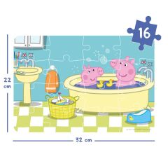 A Happy Day: Peppa Pig 3 in 1 Puzzle (12 - 16 - 24 Parça Yapboz)