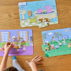 A Happy Day: Peppa Pig 3 in 1 Puzzle (12 - 16 - 24 Parça Yapboz)