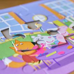 A Happy Day: Peppa Pig 3 in 1 Puzzle (12 - 16 - 24 Parça Yapboz)