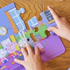 A Happy Day: Peppa Pig 3 in 1 Puzzle (12 - 16 - 24 Parça Yapboz)