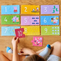 Sayılar İkili Puzzle: Peppa Pig ile Sayıları Öğreniyorum 10'lu Yapboz Seti