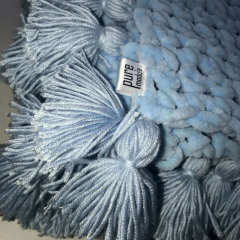 Mavi Örgü Battaniye 125x125cm