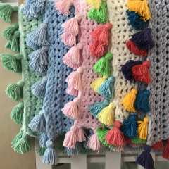 Mavi Örgü Battaniye 125x125cm