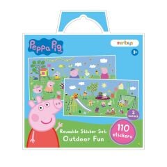 Outdoor Fun Reusable Sticker Set: Peppa Pig ile sınırsız sahne yarat - 110 çıkartma 2 sahne