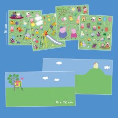 Outdoor Fun Reusable Sticker Set: Peppa Pig ile sınırsız sahne yarat - 110 çıkartma 2 sahne