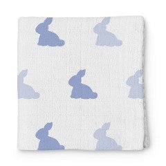 Bleu Lapin Müslin Örtü 100x100cm
