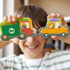 Vehicles Adventure: 18 Parça Yapboz ve 8 Cut-out Araç ile Taşıtları Keşfet