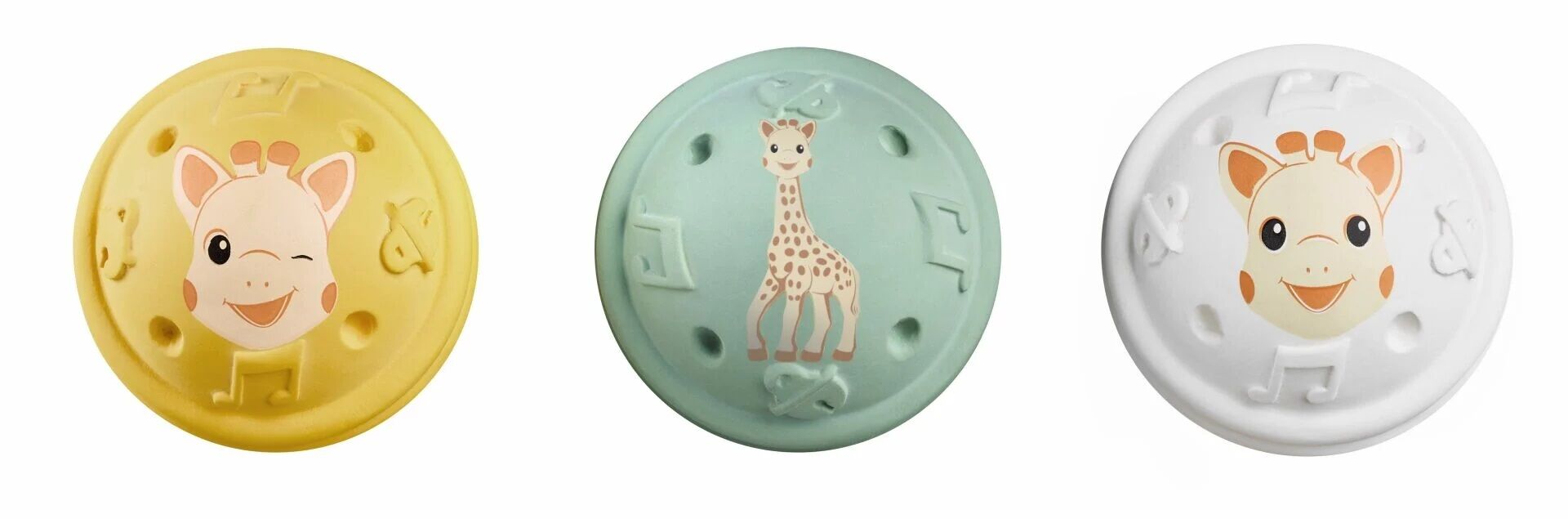 Sophie la Girafe 3'lü Kauçuk Müzikli Toplar