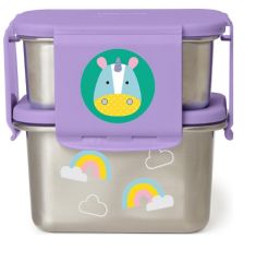 Zoo Paslanmaz Çelik Beslenme Kiti -  Unicorn 2'li Set