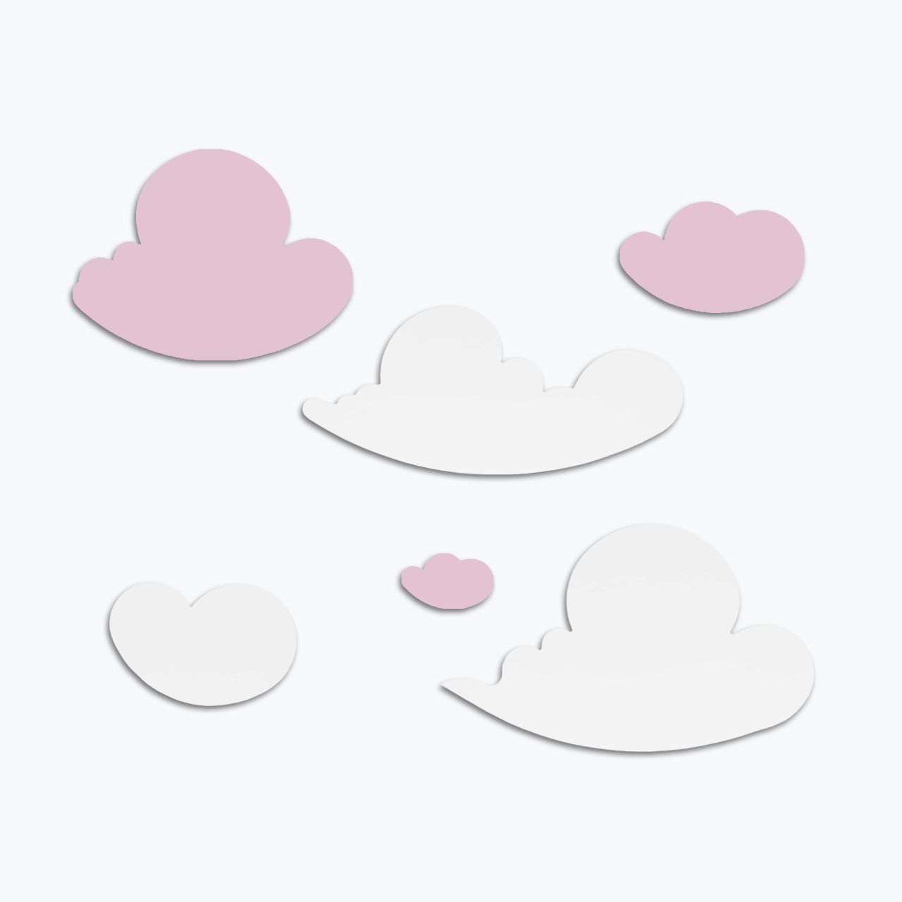 Pembe-Beyaz Bulut Ahşap Blok Takımı Yoğun Beyaz