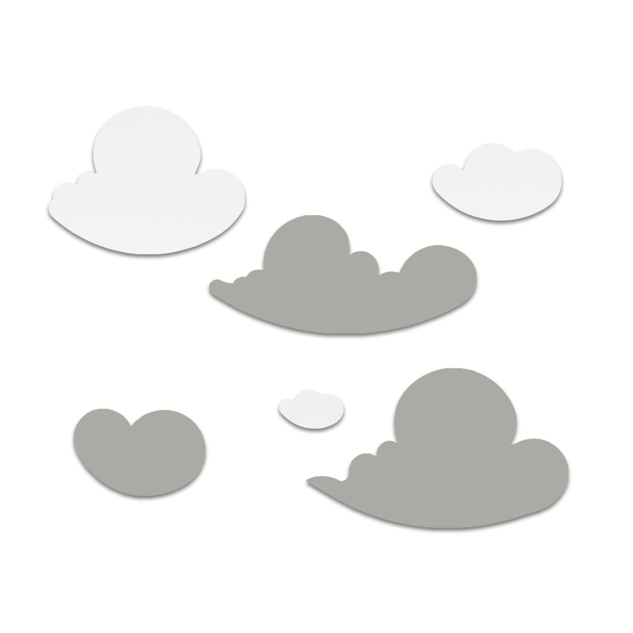 Gri-Beyaz Bulut Ahşap Blok Takımı Yoğun Beyaz