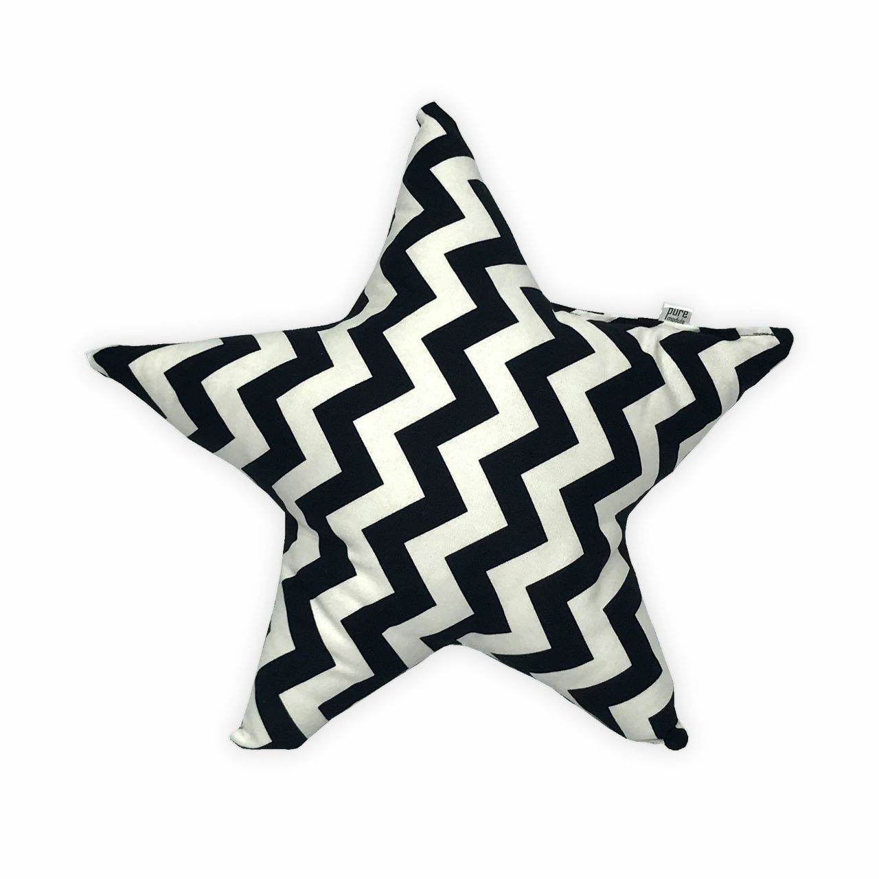 Siyah Beyaz Yıldız Yastık - Zigzag Desenli
