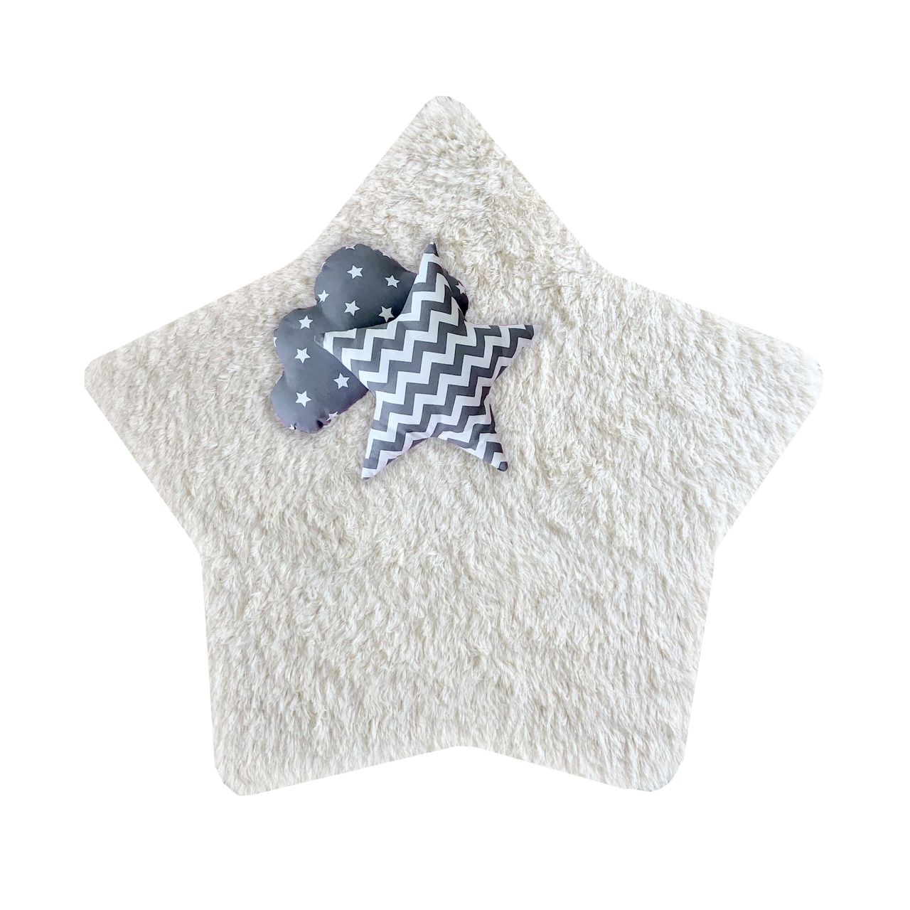 Krem Yıldız Peluş Halı