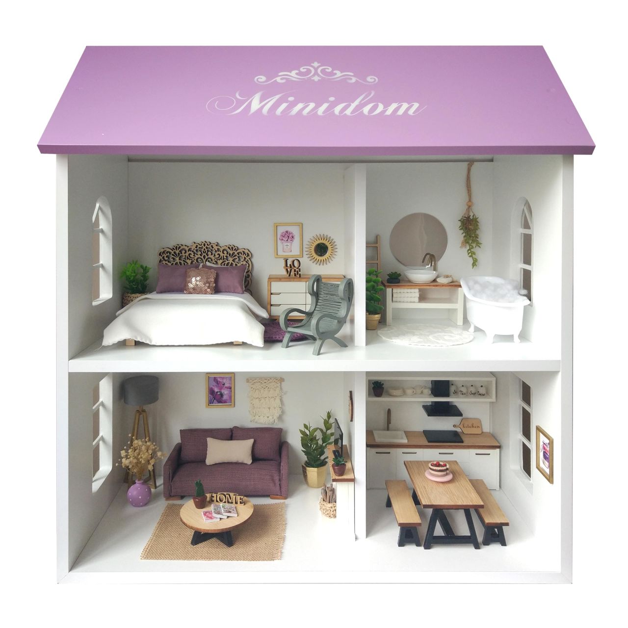 Minyatür Oyun Evi - Mor Çatılı