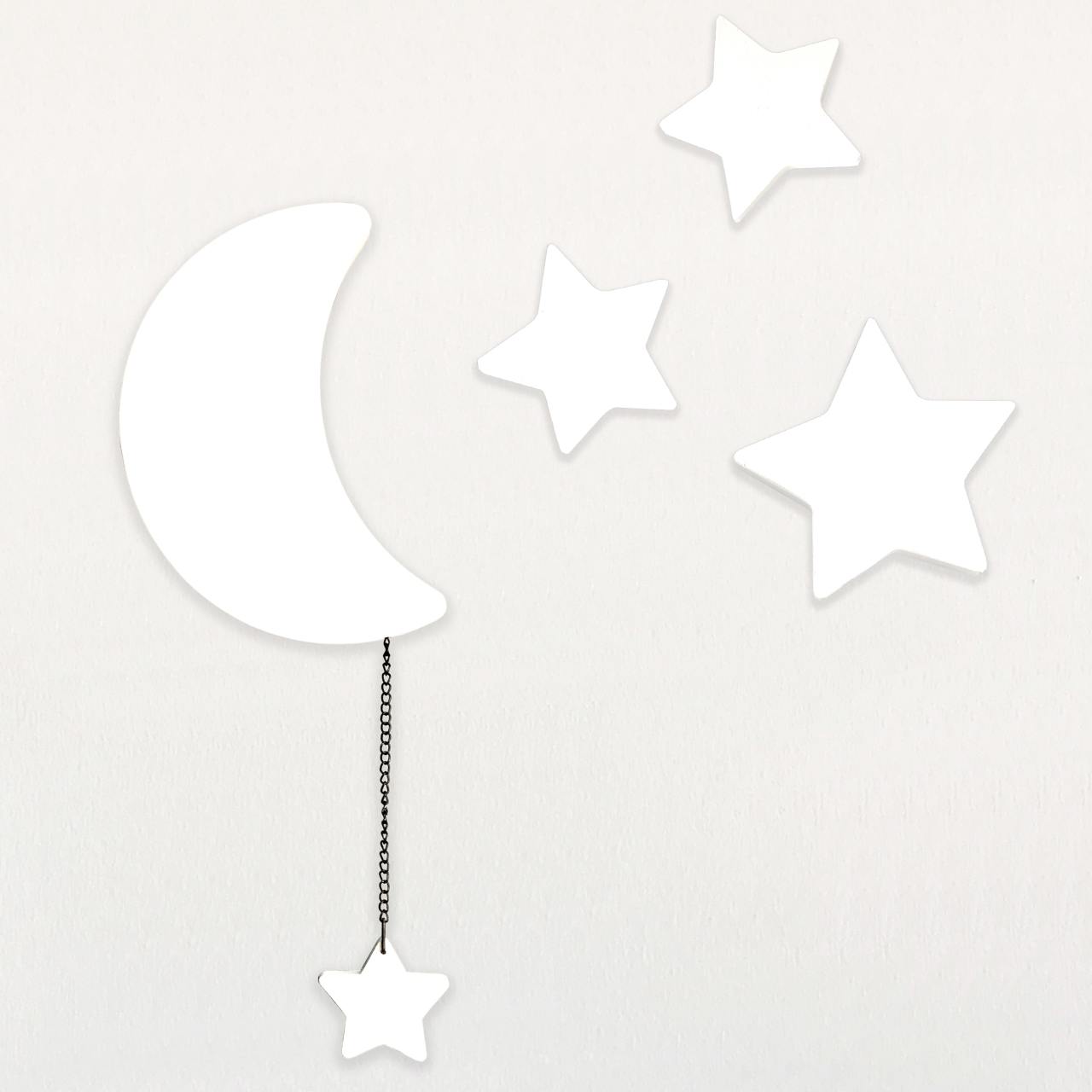Ahşap Ay Gece Lambası - Beyaz