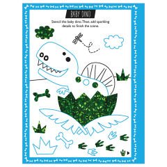 Scratch and Sparkle Dinosaur Stencil Art
