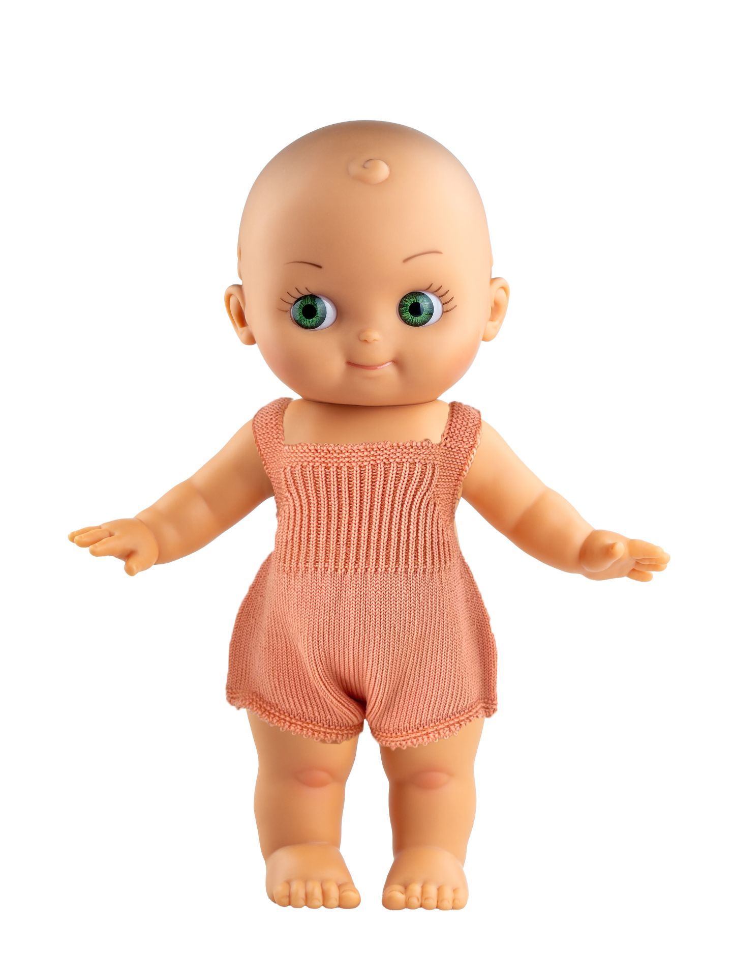 Mini Panchas Bebeği: Yeşil Gözlü - Somon Pijamalı - 28cm